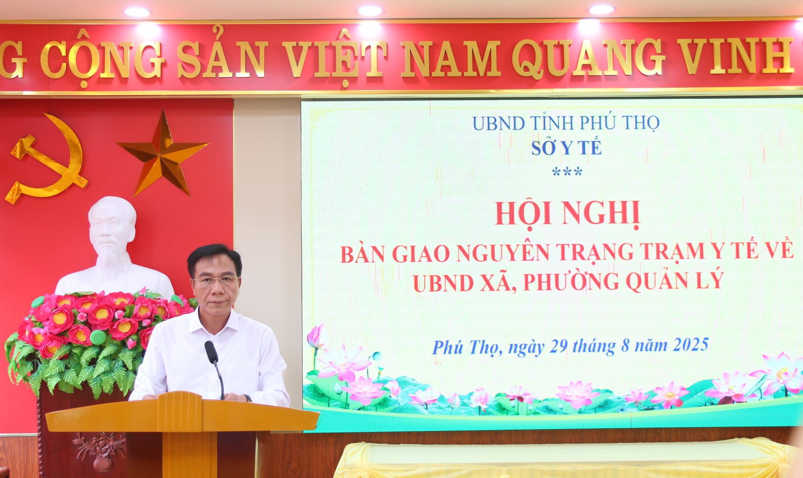 Phát biểu tại hội nghị, Tiến sĩ Lê Hồng Trung, Tỉnh Uỷ viên, Giám đốc Sở Y tế tỉnh Phú Thọ.